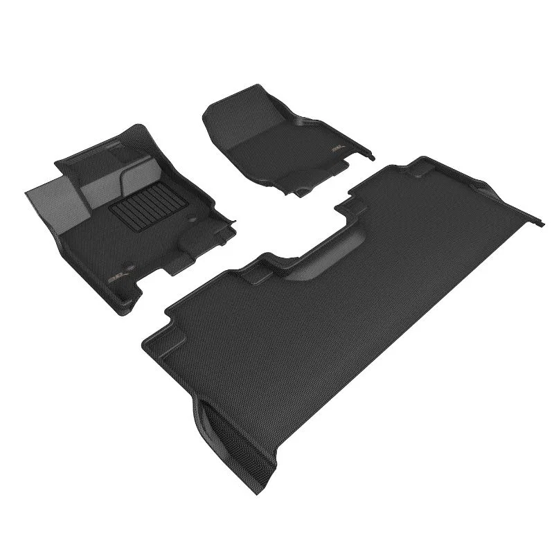 L1FR12801509 – 3D MATS/U-AC Floor Liner, Black Custom Fit Raised Edge Thermoplastic Rubber Of Carbon Fiber Texture 3 ...